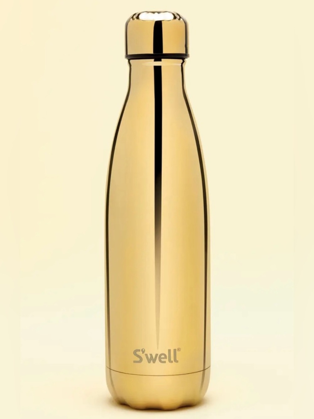 S'well Metallic Yellow Gold Stainless Steel Insulated Water Bottle 17oz